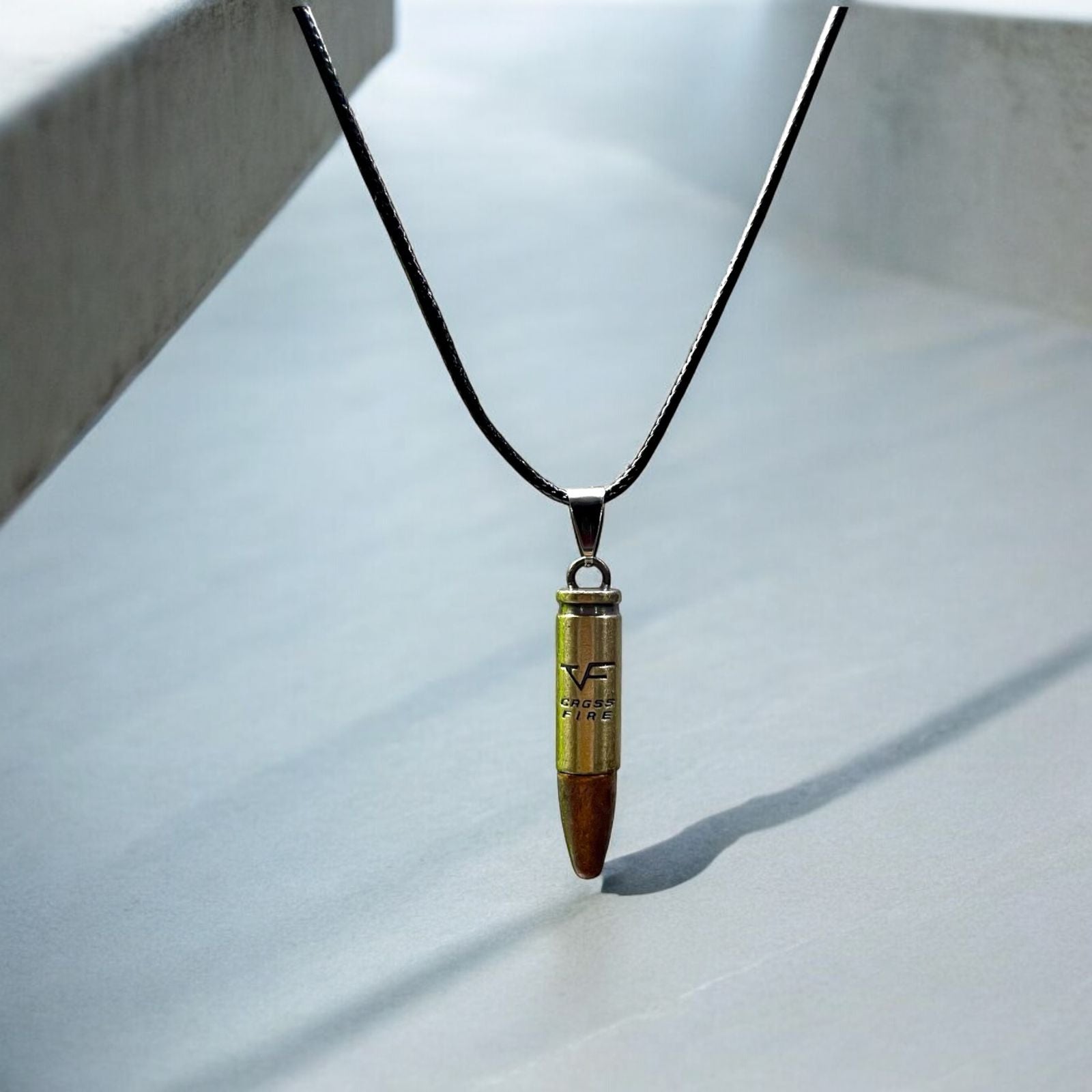 Bullet Pendant Necklace (Brass) - Zefiro