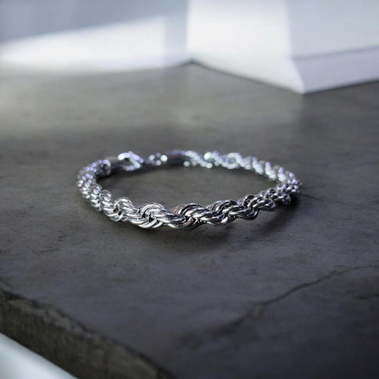 silver rope bracelet