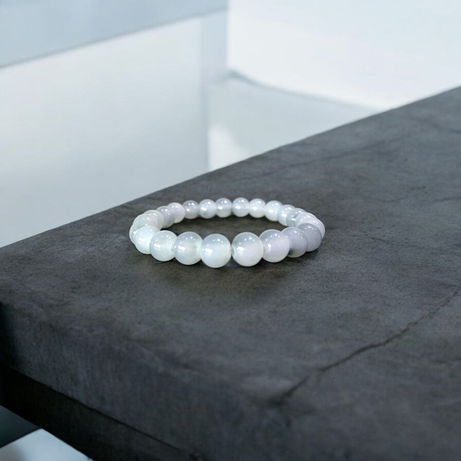 Smoky Quartz & White Agate Beads Bracelet - Zefiro