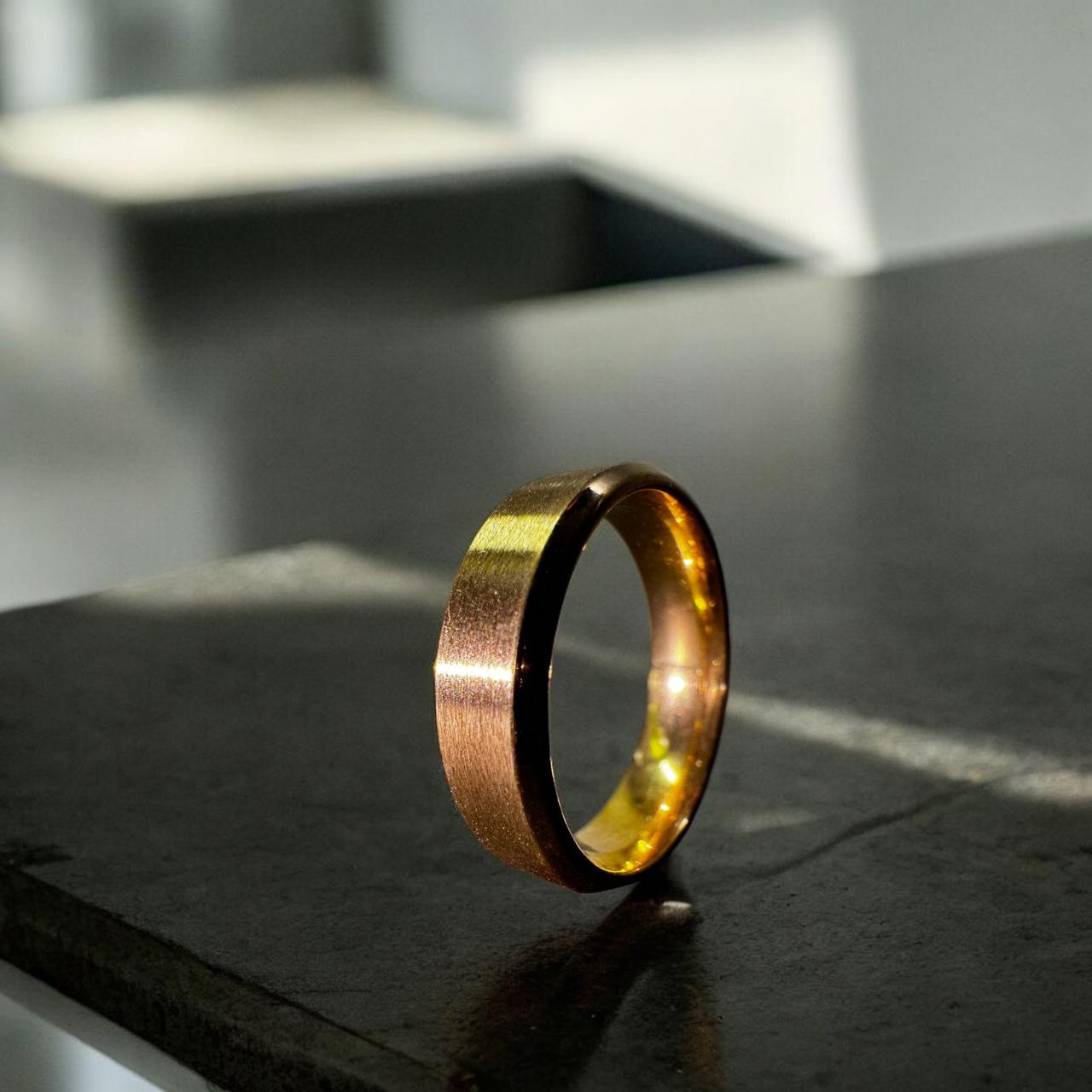 smart titanium ring gold - Zefiro