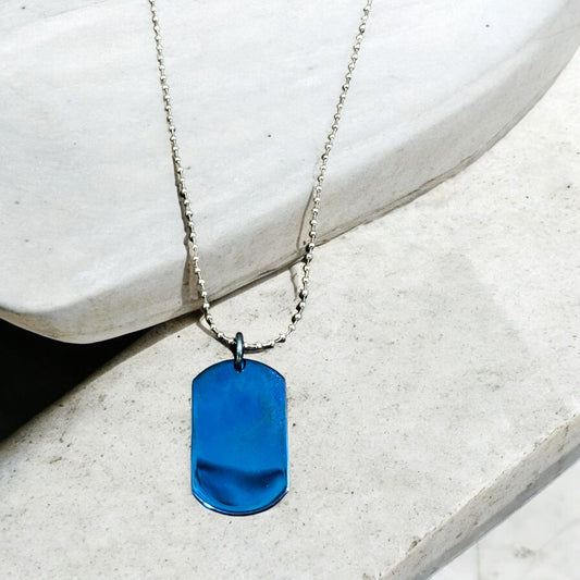 blue azure plain pendant