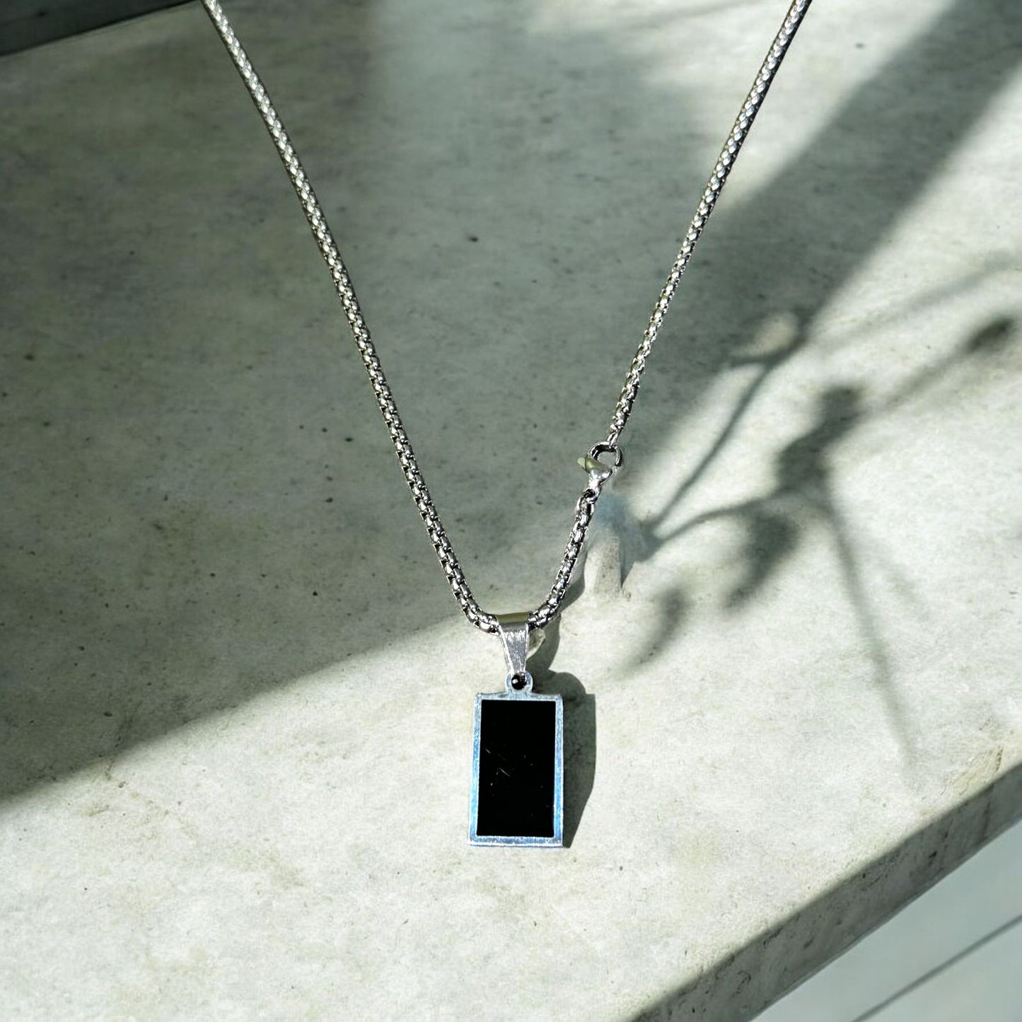 Black Stone Silver Pendant