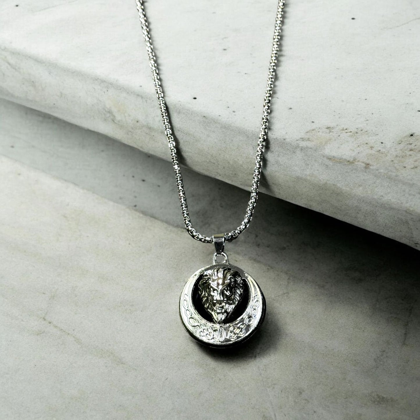 Lion and Half Moon Pendant