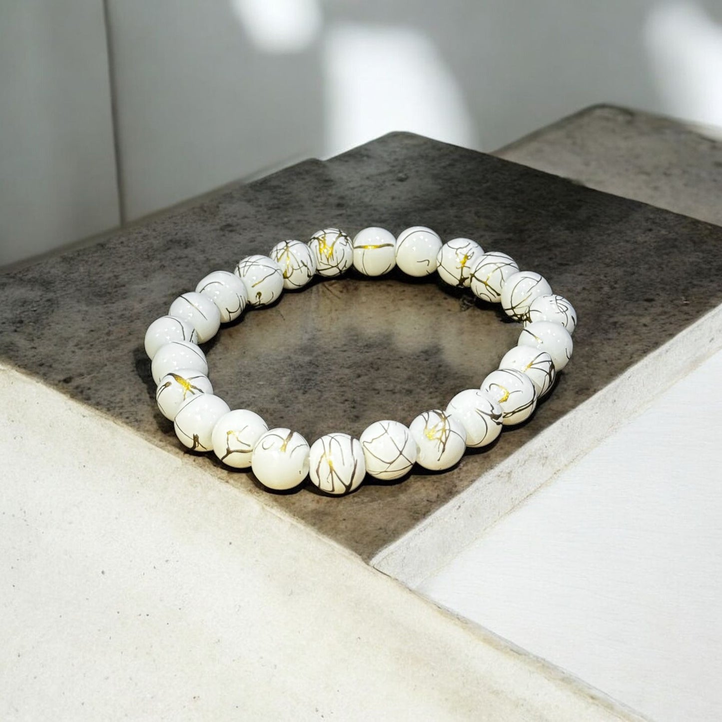 Elegance Marbled Bead Bracelet