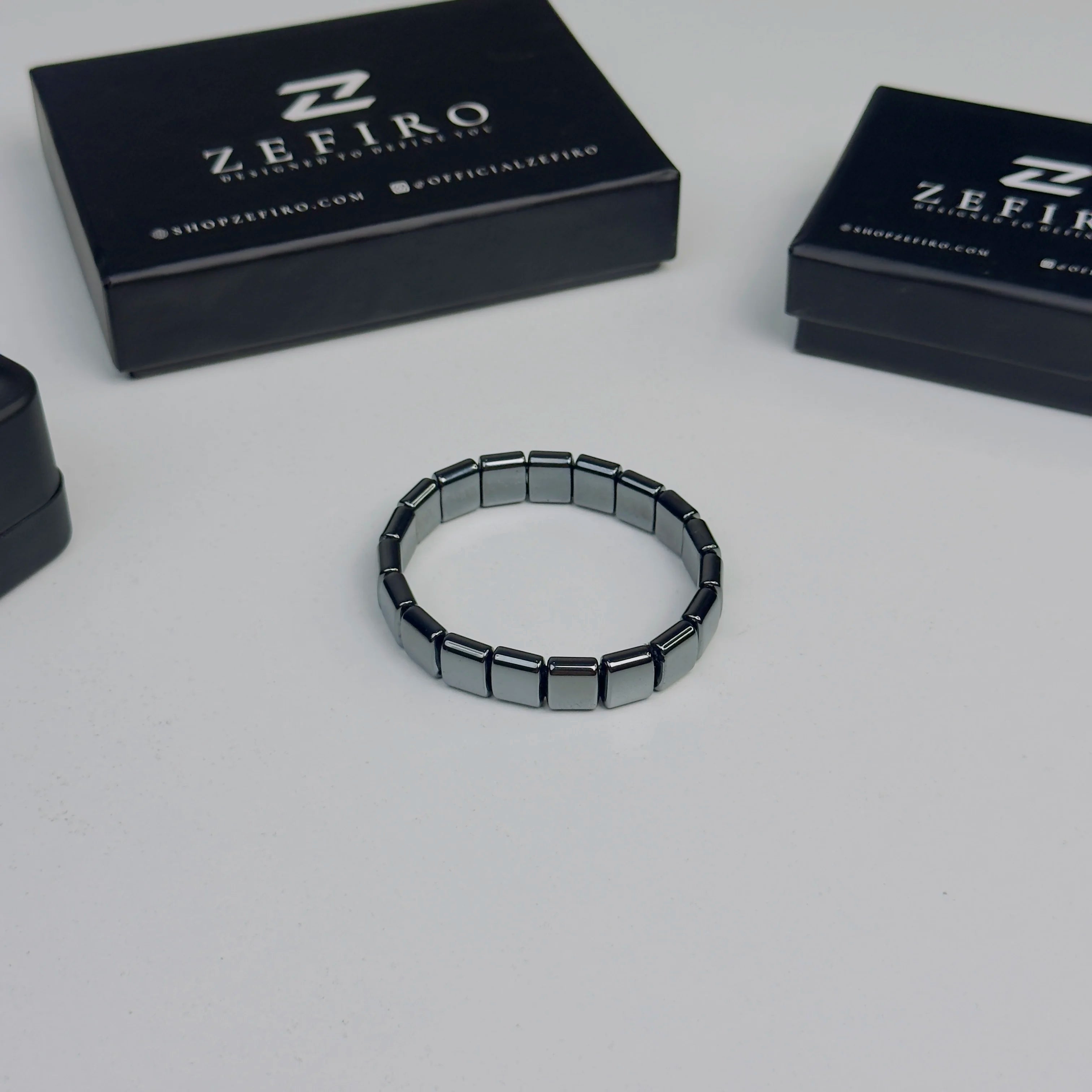 Slate Block Hematite Bracelet