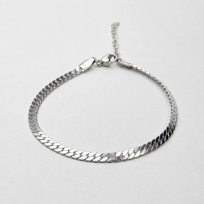 Flattened curb bracelet 2MM