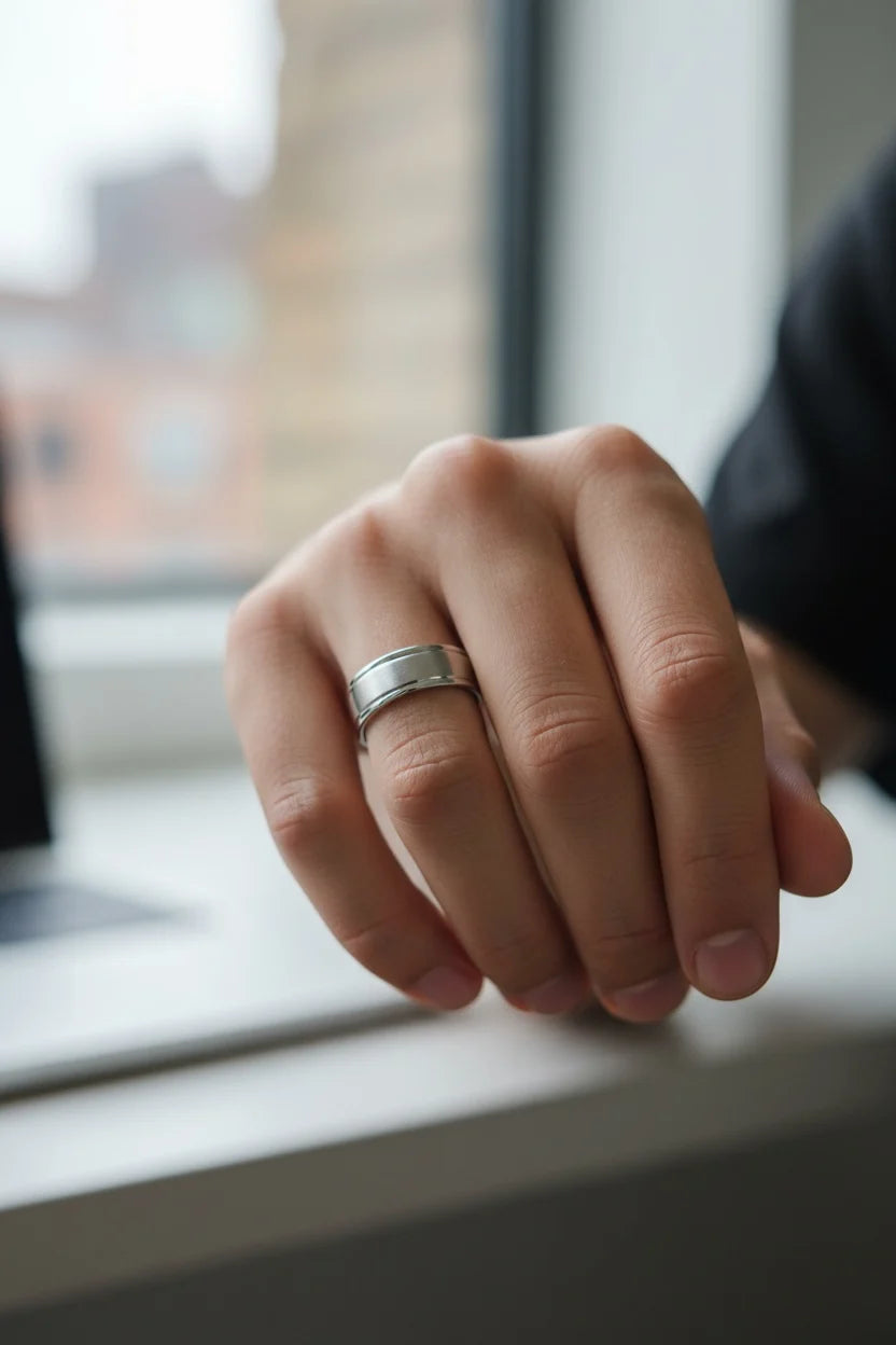 Silver titanium edge ring