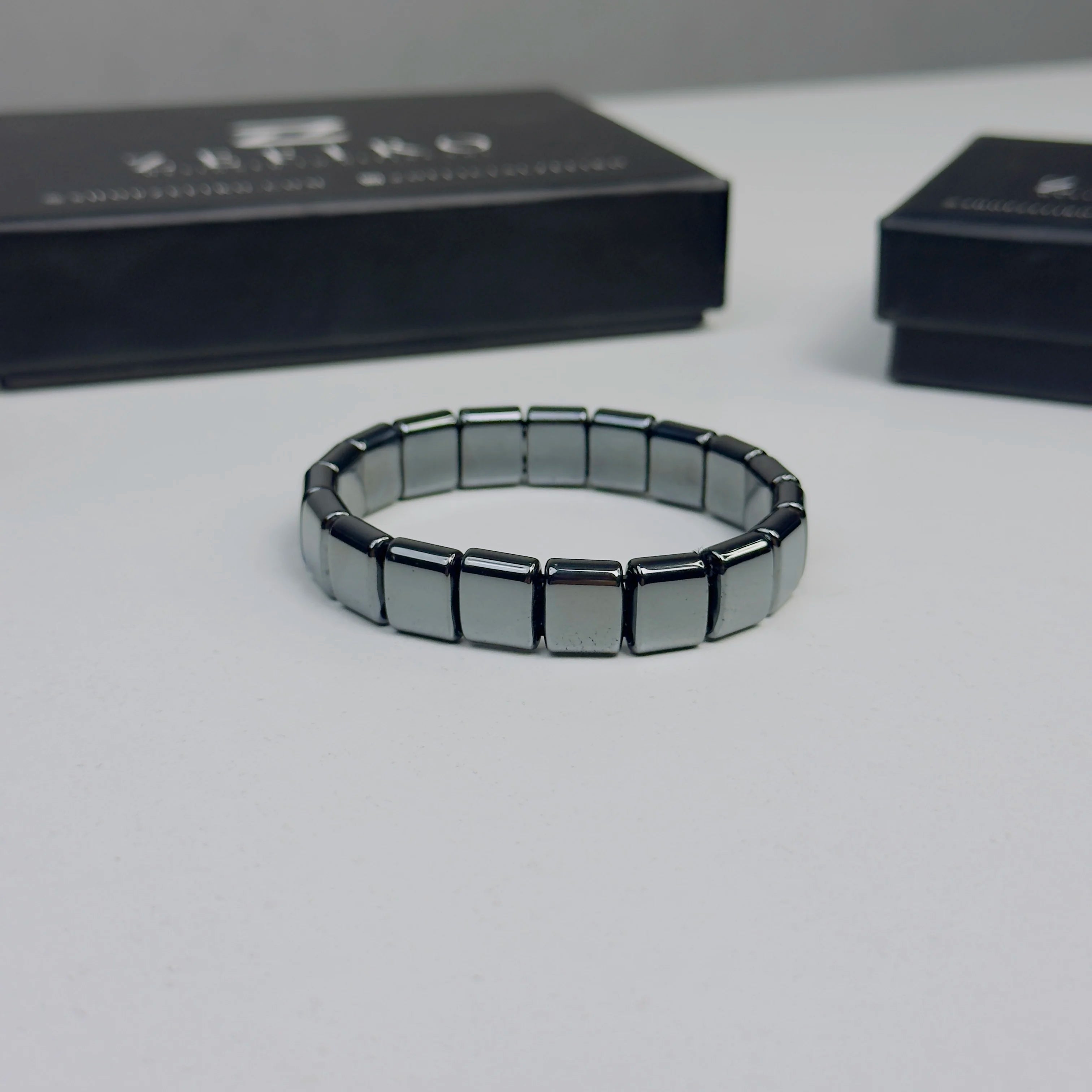 Slate Block Hematite Bracelet