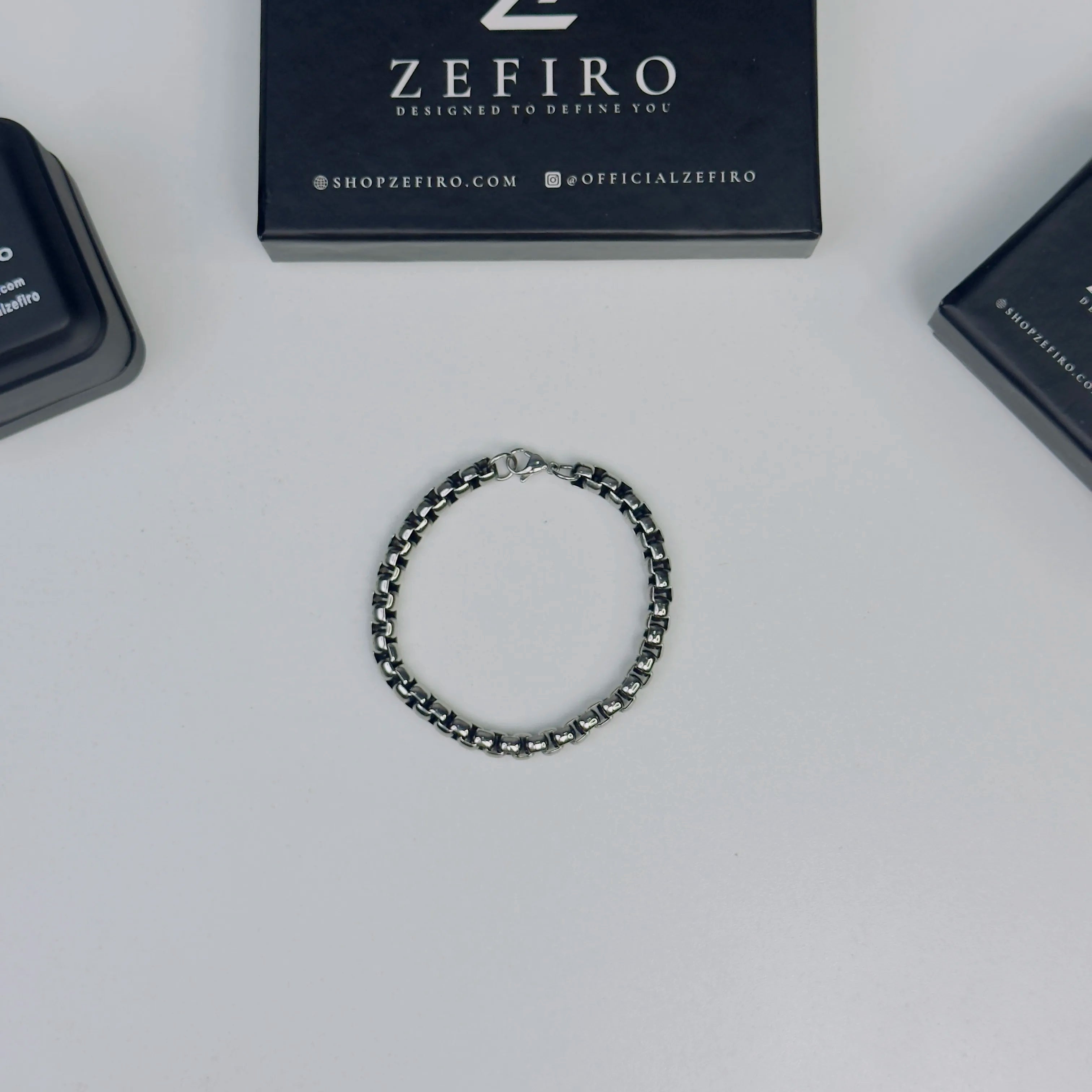 Chrome Box Chain Bracelet