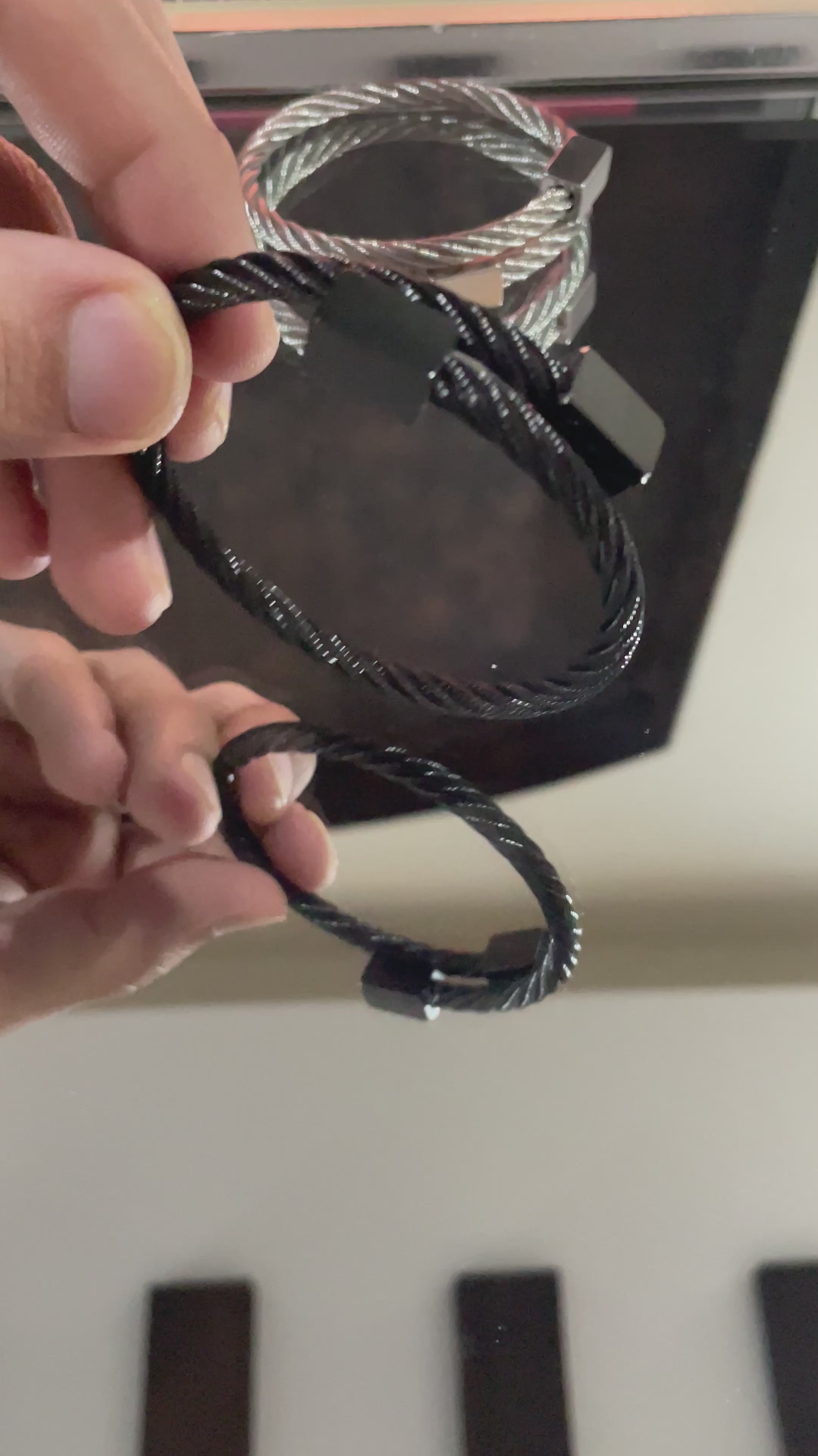 black titanium cable cuff