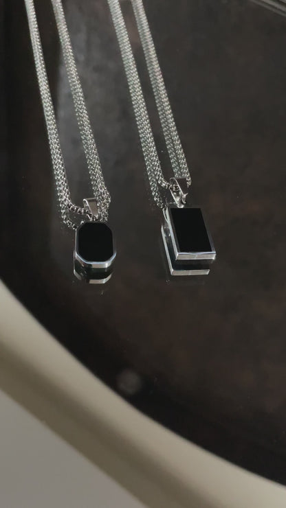 Black Stone Silver Pendant