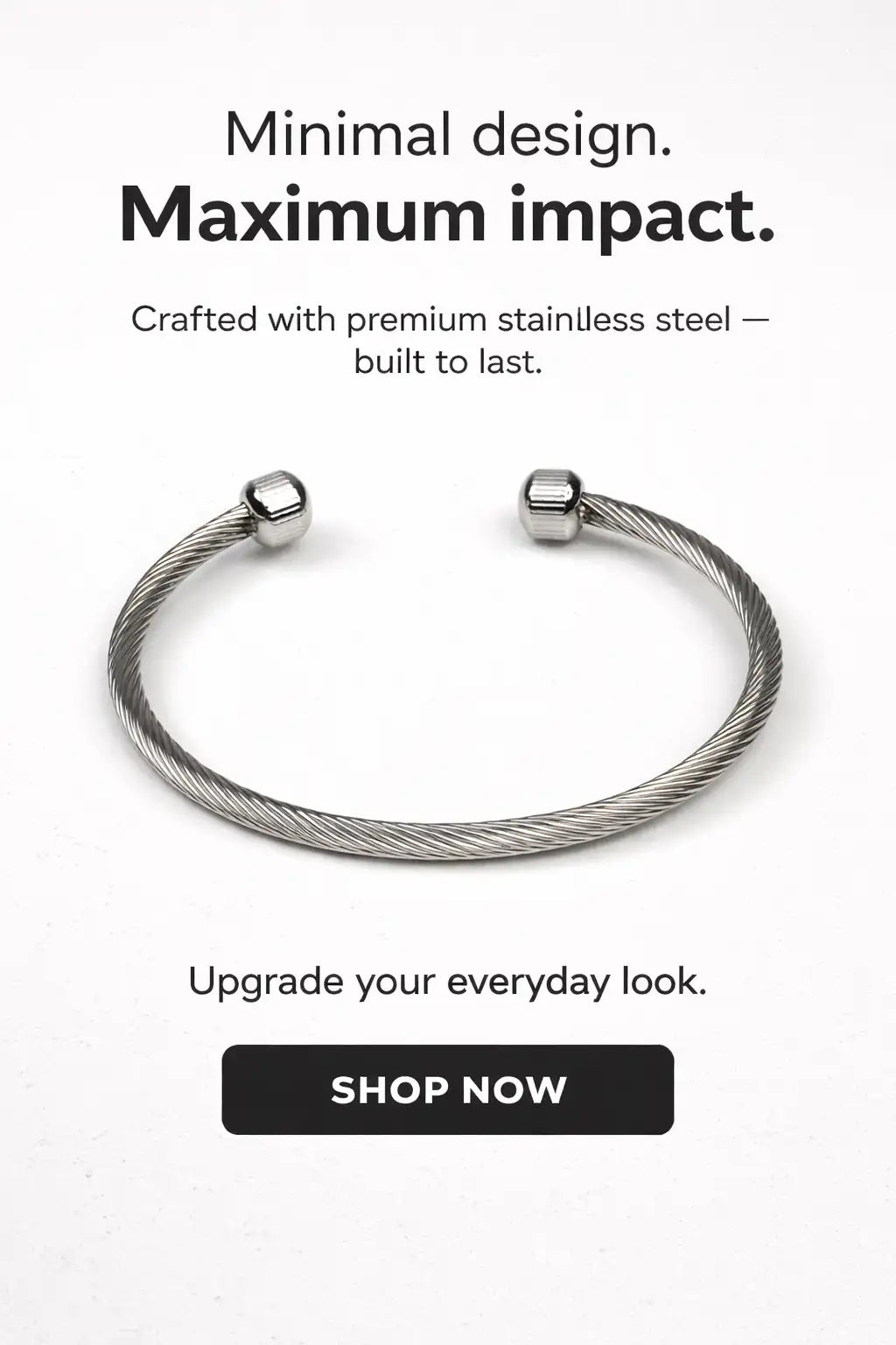 Silver Twisted Cable Cuff