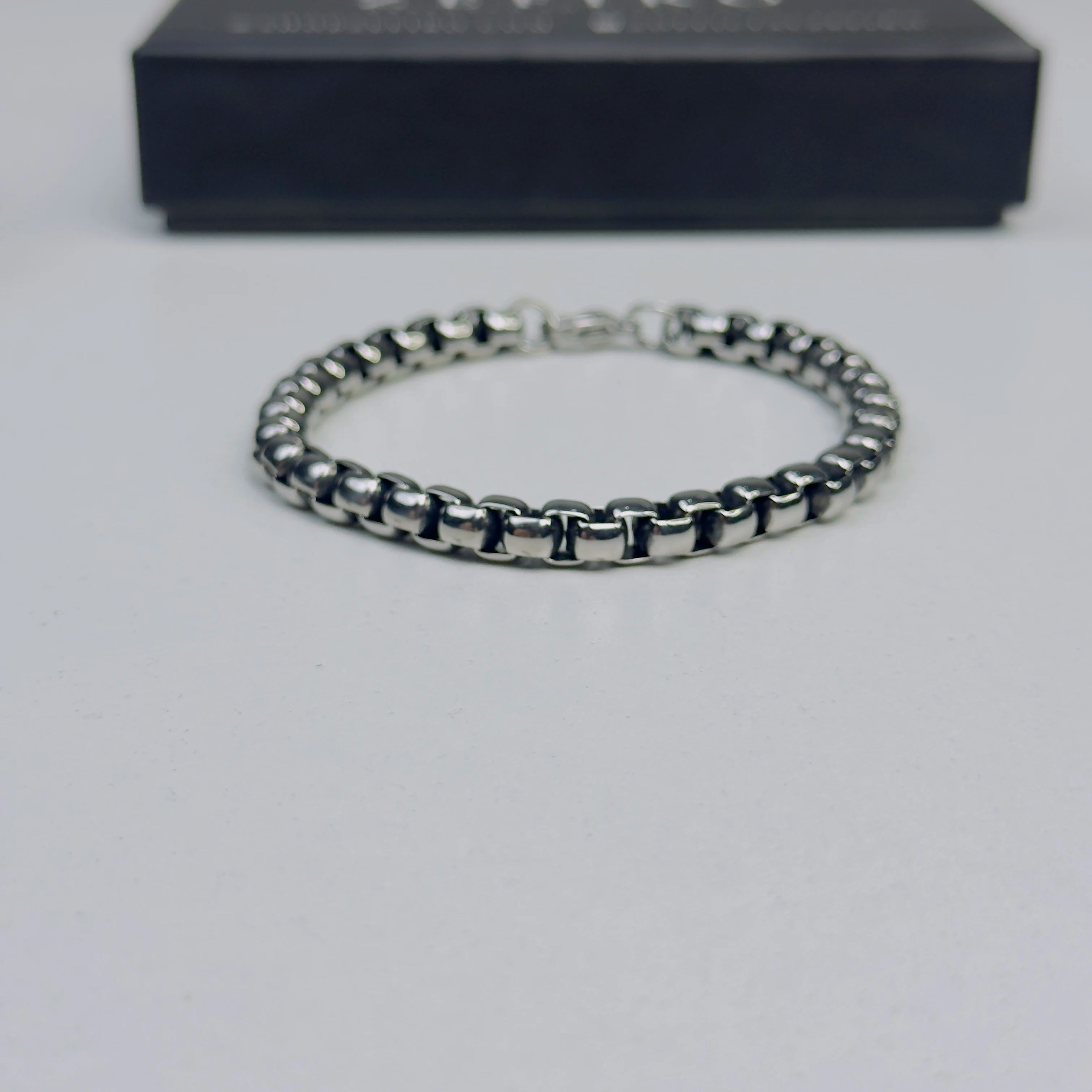 Chrome Box Chain Bracelet